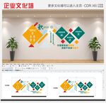 企业房屋中式文化墙展板走廊文化