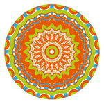 圆形红黄蓝印花图案