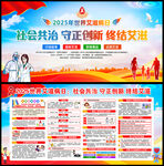 2025年世界艾滋病日展板海报