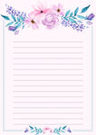 花卉装饰的空白横线信纸