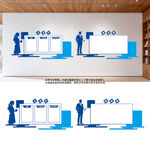 简约蓝白公告栏留言板设计