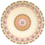 圆形复古花纹数码印花