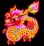 彩色祥瑞龙形装饰图案