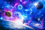 梦幻宇宙星空太空星球宇航员背景