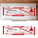 红色创意学校读书文化墙