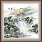 方形山水画