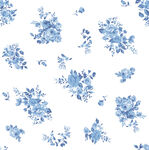 蓝白花卉无缝图案背景