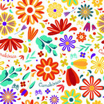 多彩花卉图案背景设计