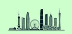 城市地标天际线