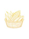 篮子里的玉米矢量插画