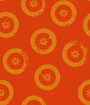 橙底金色圆形花纹图案