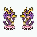 可爱紫龙卡通形象