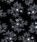 黑色背景精致花卉图案