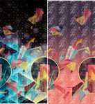 梦幻多彩几何抽象艺术画面