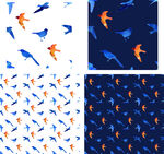 飞鸟图案多彩灵动的视觉盛宴