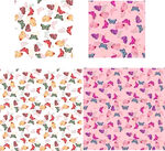 多彩蝴蝶图案布料纹理集合