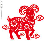 生肖羊剪纸祥瑞羊形象静电贴