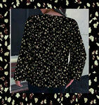 黑色碎花长袖上衣展示