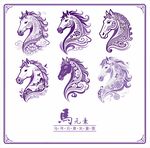 马年马元素马矢量图