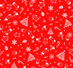 红色圣诞元素无缝图案