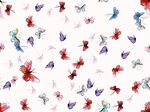 多彩蝴蝶花卉图案背景