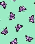 绿底紫蝴蝶无缝图案