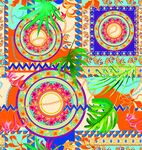 多彩热带风几何图案印花