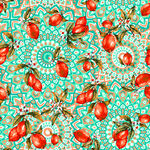 草莓与花纹的清新图案