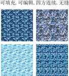 蓝色迷彩图案   迷彩印花面料