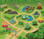 卡通风格的欢乐游乐园