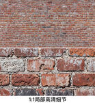 复古斑驳红砖水泥墙背景墙壁画