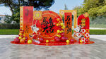 马年新年喜庆装饰场景布置