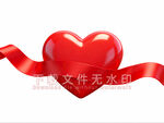 爱心红飘带