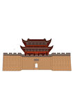 手绘城墙古建筑免扣