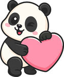 抱爱心的可爱熊猫