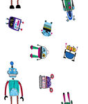 可爱多彩机器人图案设计