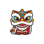 可爱卡通舞狮醒狮形象