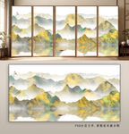 中式山水屏风装饰画