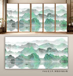 中式山水意境壁画