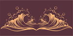 金色海浪图案设计