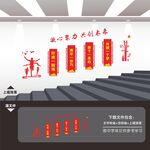 企业公司楼梯楼道文化墙