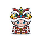 可爱舞狮卡通形象