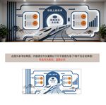 高铁中式复古风文化墙