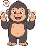 可爱小猴比心