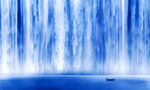 梦幻蓝色瀑布景观
