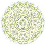 圆形蓝绿清新花纹图案