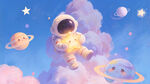 儿童房卡通星空宇宙背景图