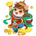 马年春节小马驹送大元宝财源滚滚