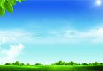 蓝天白云草地