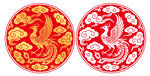 圆形中式传统凤凰祥云图案